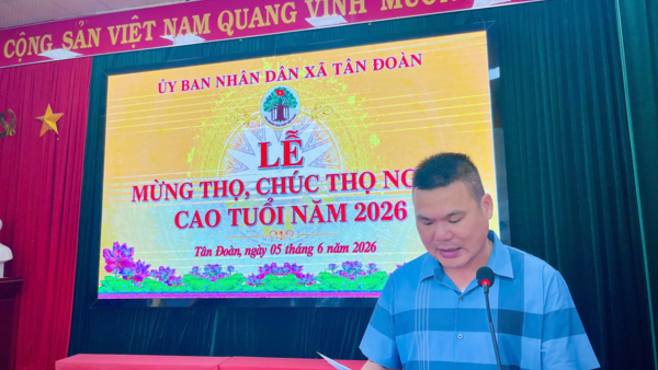 UBND XÃ TÂN ĐOÀN TỔ CHỨC LỄ CHÚC THỌ, MỪNG THỌ NGƯỜI CAO TUỔI NĂM 2026